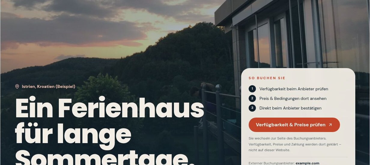 Echte Vorschau des Modern-Designs mit Beispielinhalten